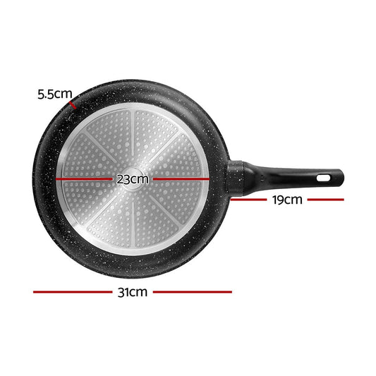 5-Star Chef Home & Garden > Kitchenware > Skillets & Frying Pans 5-Star Chef Non Stick Frying Pan Cast Aluminium Steak Skillet BBQ Cookware 30cm