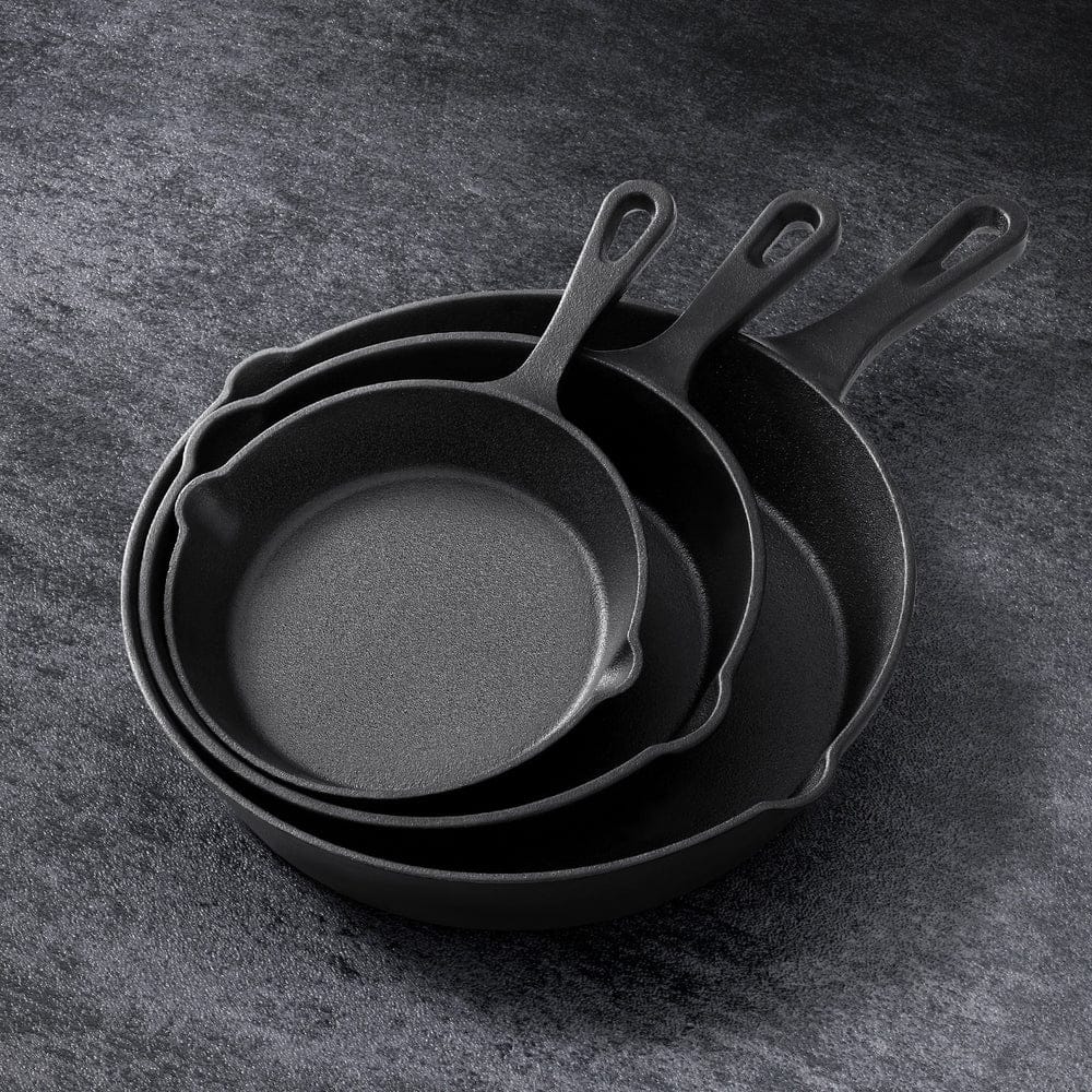 5-Star Chef Home & Garden > Kitchenware > Skillets & Frying Pans 5-star chef Non Stick Frying Pan Cast Iron 3PCS