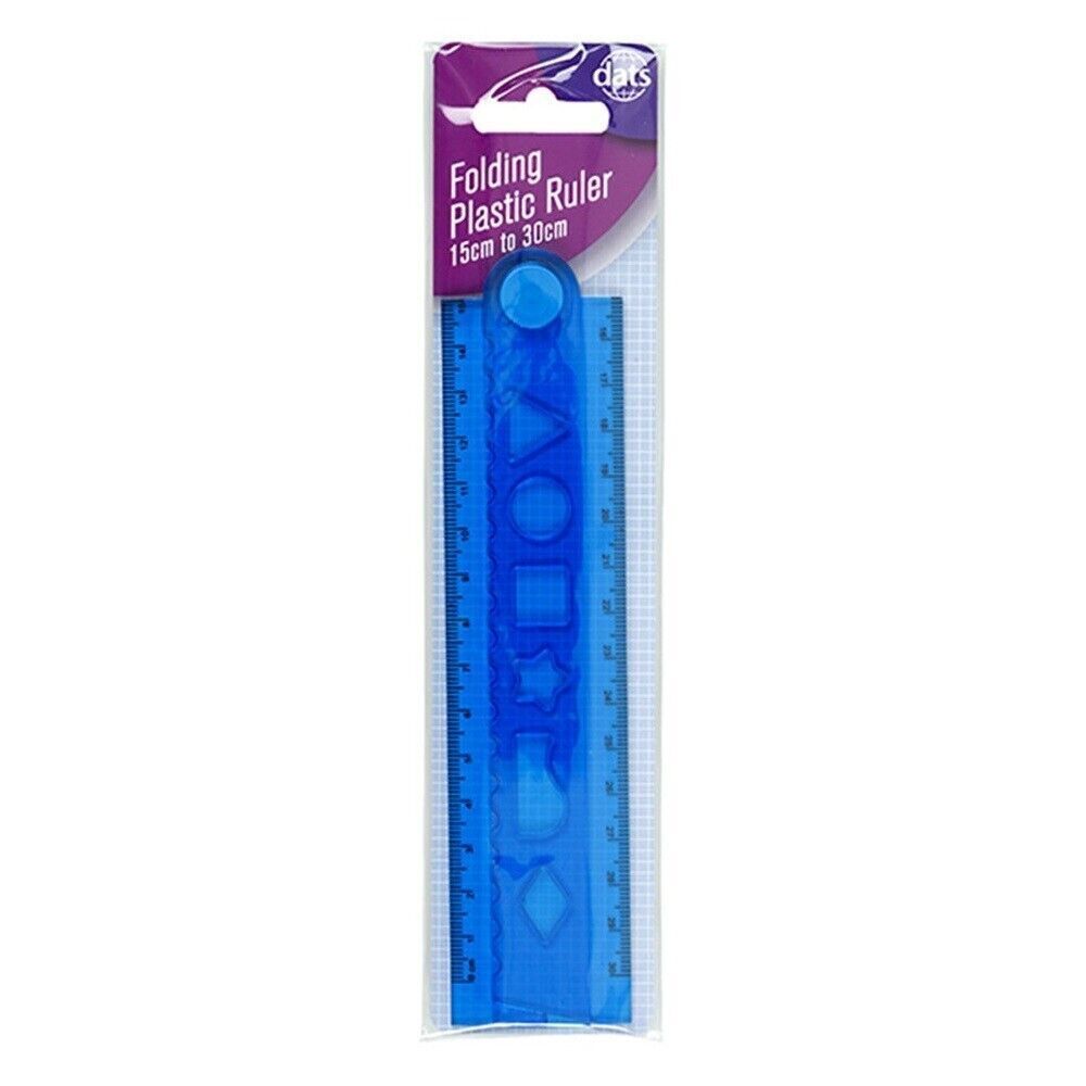 30cm Plastic Ruler Folding School Stationery Office Blue