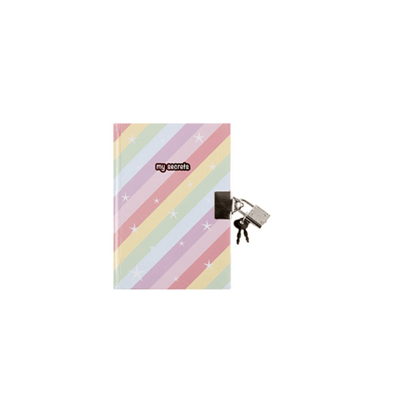 Unbranded Notebook A6 Notebook Hard Cover Printed with lock 4 Assorted Kids Design Diaries Rainbow