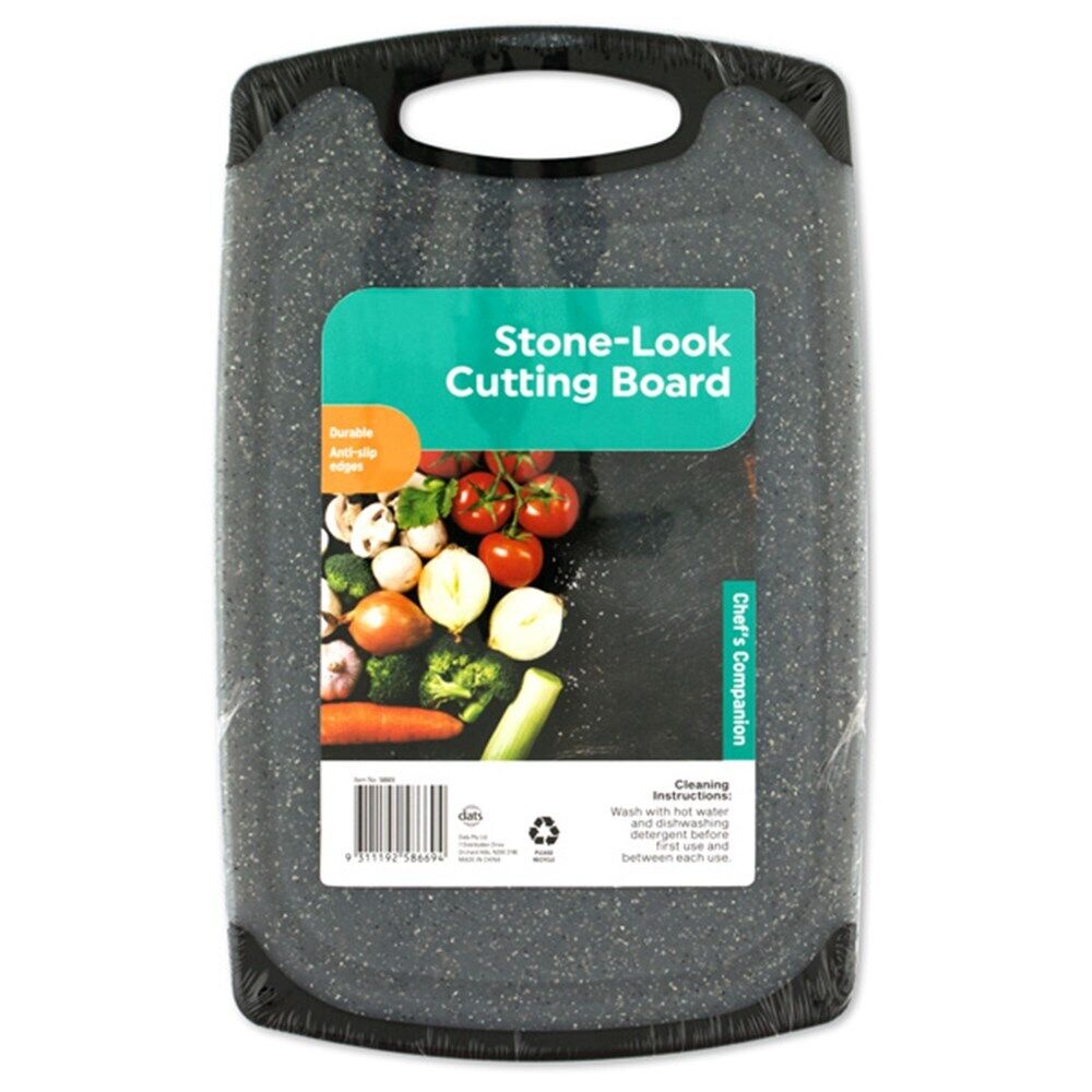 Cutting Board Kitchen Serving Chopping Boards Plastic Prep Food Stone Look Grey