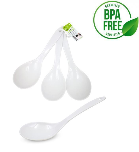 Spice Kitchen Serving Spoon 3PK White Melamine Serving Spoons Birthday Christmas Wedding Party Event Kitchen
