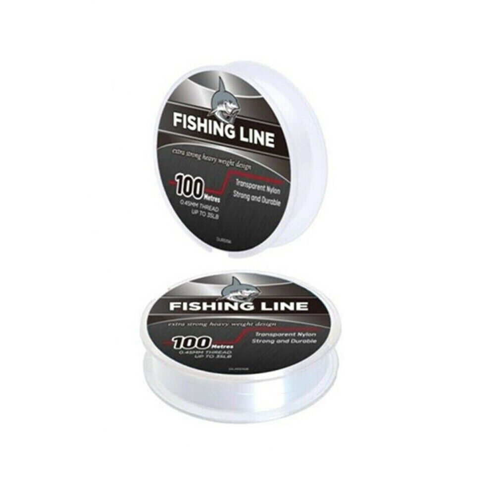Fishing Line 100M Transparent Nylon Fish Clear Heavy Duty 0.45MM Meter
