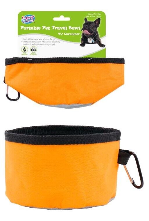 Large Portable Pet Dog Cat Foldable Feeding Bowl Camping Travel Food Water Feed