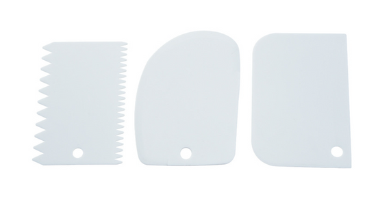 3X Plastic Dough Scraper Fondant Pastry Butter Cutter Cake Icing Kitchen Tool