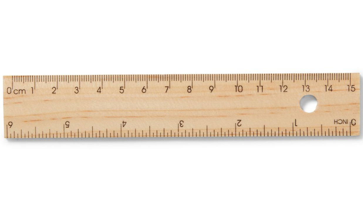Wooden Wood Ruler Metric 15cm 150mm 16" Unpolished