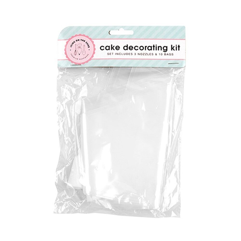 10 Disposable Icing Piping Cream Pastry Bag Set Cake Decorating Tool 3pcs Nozzle