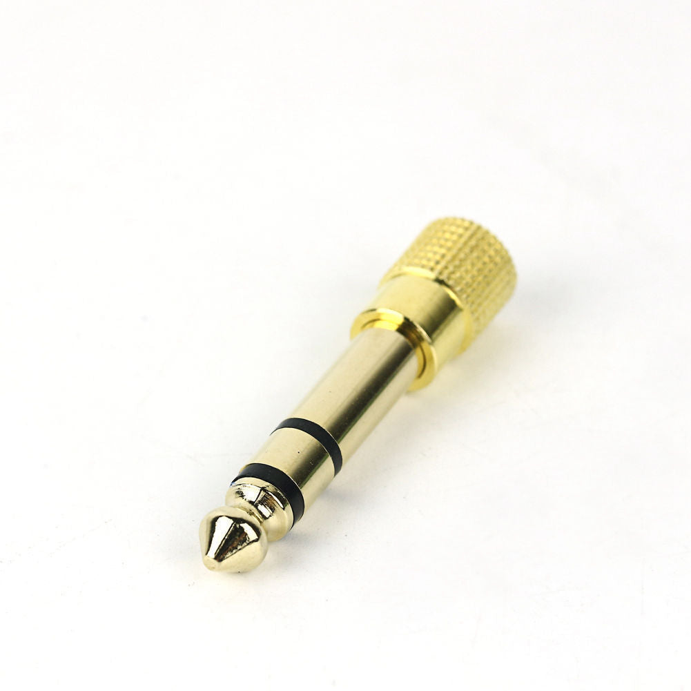 Headphone Aux Gold 3.5mm Jack Socket to 6.5mm Plug Audio Converter Earphone
