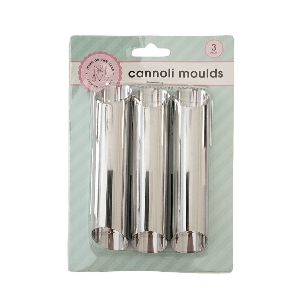 3pcs Stainless Steel Cannoli Tubes Cream Shells Roll Moulds Pasty Baking Tube