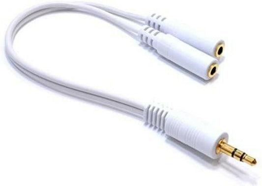 3.5mm Y Splitter Cable Adapter Stereo Audio Male to 2 Female Headset