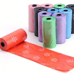 5 Rolls of 15 Plastic Bags Cat Pet Dog Puppy Poo Waste Poop Clean Pick Up Garbage Random Colour