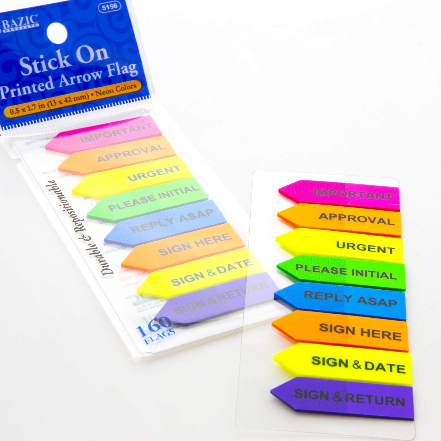 BAZIC 20 Ct. 0.5" X 1.7" Printed Arrow Flags (8/Pack)
