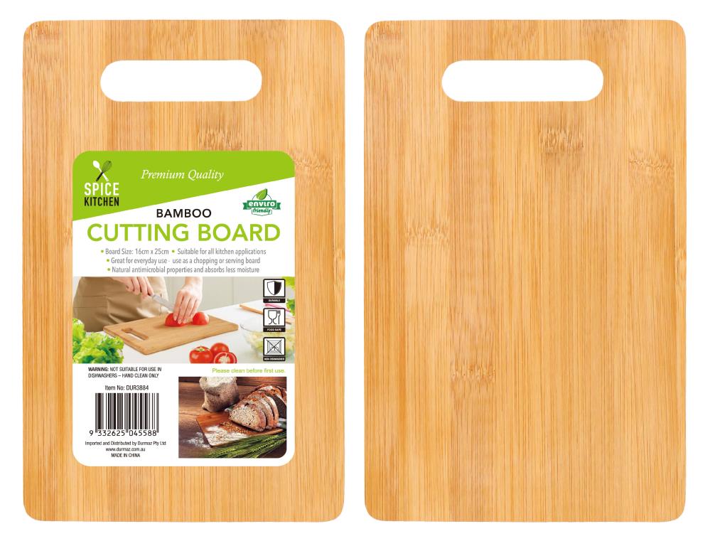 Bamboo Cutting Board Kitchen Serving Chopping Boards Wooden Prep Food 16 x 25cm