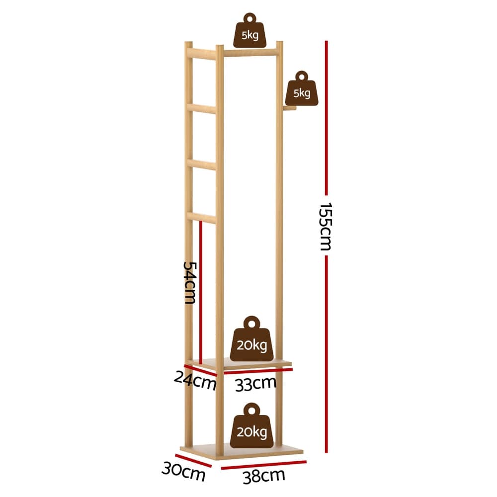 Artiss Clothes Rack Airer Coat Stand Bamboo