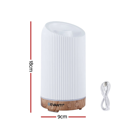 Devanti Ultrasonic Aroma Diffuser Aromatherapy 200ml LED Lights Iron Humidifier Forest