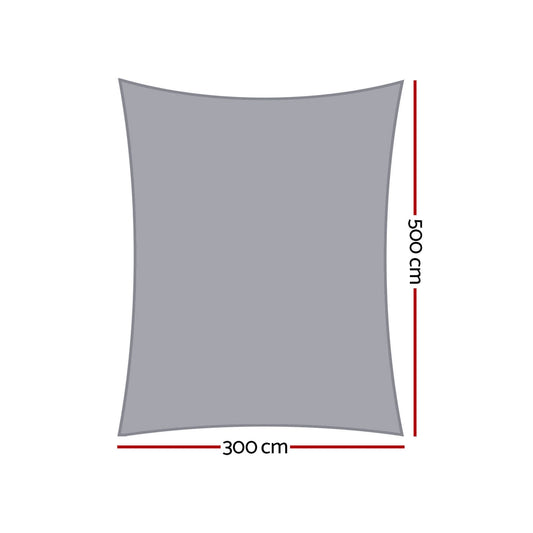 Instahut Waterproof Shade Sail Shade cloth 220GSM Canopy 3x5m