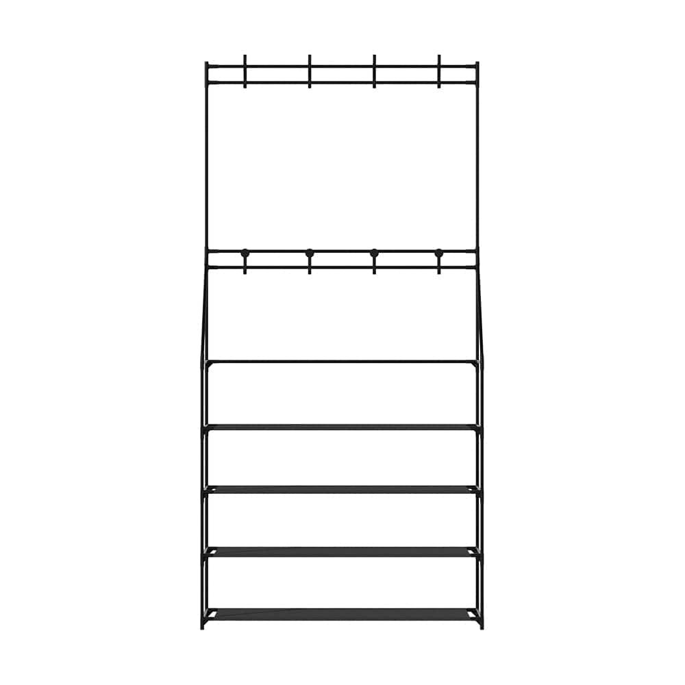 Artiss Shoe Rack Hall Tree 16 Pairs Black