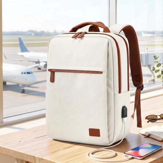 Alona.com.au Home & Garden > Travel > Backpacks Wanderlite 20L Travel Laptop Backpack Carry On Work Bag with USB Port for Airlines Outdoor Business Beige