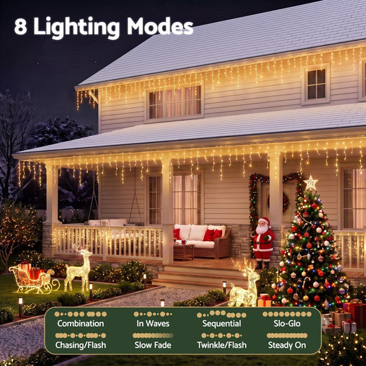 Jingle Jollys Occasions > Christmas > Outdoor Decorations & Lights 20M Christmas Lights Icicle Light 800 LED Warm White Decor Jingle Jollys