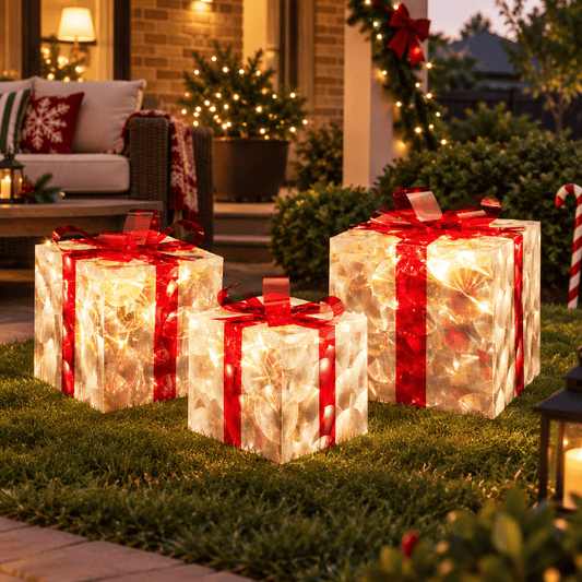 Jingle Jollys Occasions > Christmas > Christmas Wreaths & Garlands Jingle Jollys Christmas Lights 70 LED Fairy Light Gift Box 3pcs Decorations Red