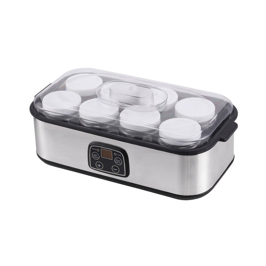 Devanti Appliances > Kitchen Appliances > Speciality Appliances Devanti Yoghurt Maker Machine with 8x180ml Glass Cups Temp Control Black