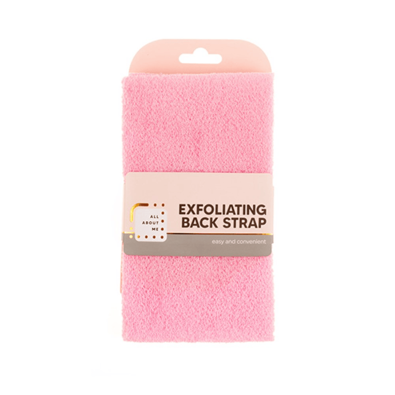 All About Me Bath Exfoliating Back Strap Scrub Shower Body Scrubber Brush Wash Clean 20x7.5cm