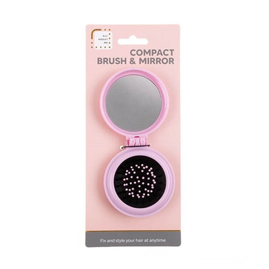 All about me Mirror Pink Pop Up Brush & Compact Mirror Easy To Keep In Purse Make Up Portable Pink Blue