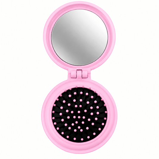 All about me Mirror Pink Pop Up Brush & Compact Mirror Easy To Keep In Purse Make Up Portable Pink Blue
