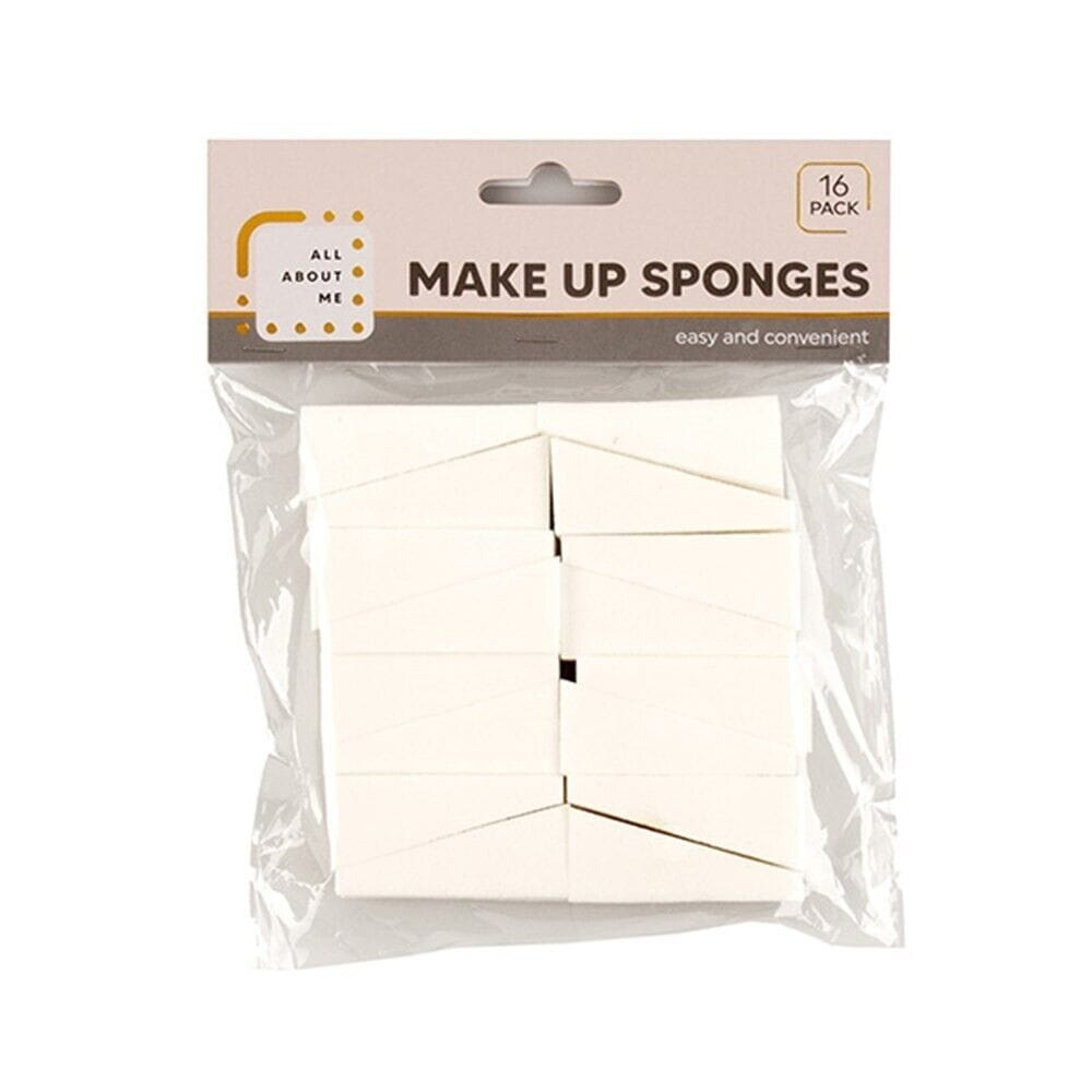 All About Me Sponge 16 Makeup Sponge Cosmetic Wedges Latex Free Blend Foundation Contour Facial Puff