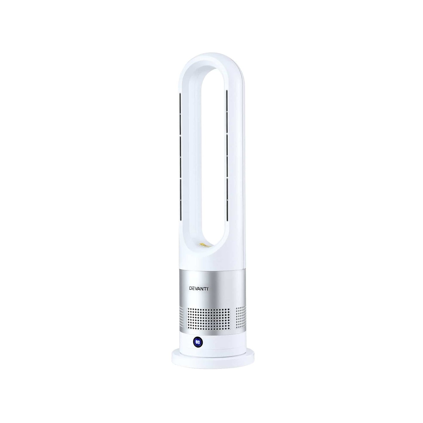 Alona.com.au Appliances > Heaters > Electric Heaters Devanti Bladeless Tower Fan Heater and Cooler 2in1 Portable Oscillation Fan for Bedroom Room Office Use White