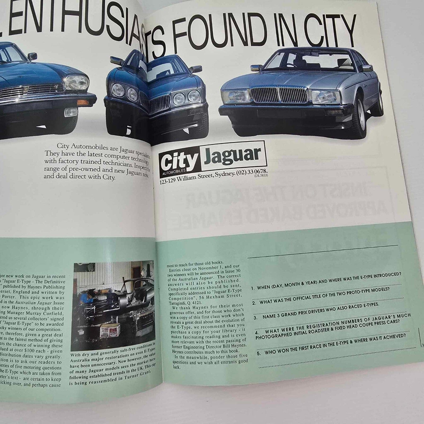 Alona.com.au Australian Jaguar Magazine Issue Aug-Sept 1989 No 28 Drivers Car Club XJR-6