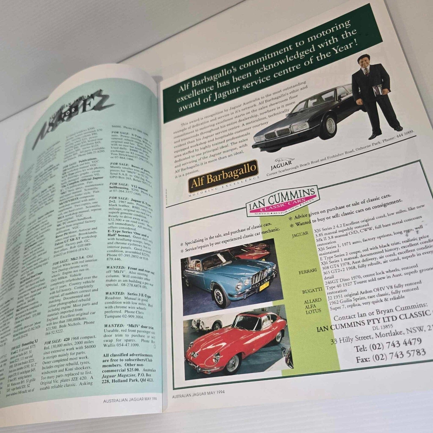 Alona.com.au Australian Jaguar Magazine Issue May 1994 No 56 Drivers Car Club MKIX