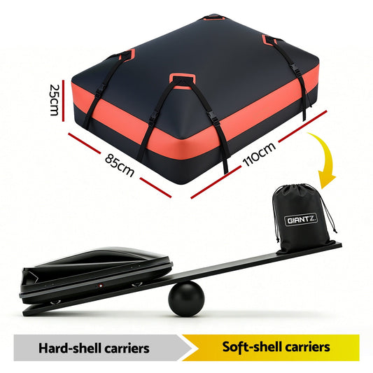 Alona.com.au Auto Accessories > Auto Accessories Others > Cross Bar Giantz Rooftop Cargo Bag Waterproof Car Luggage Carrier 15 Cubic Ft Universal