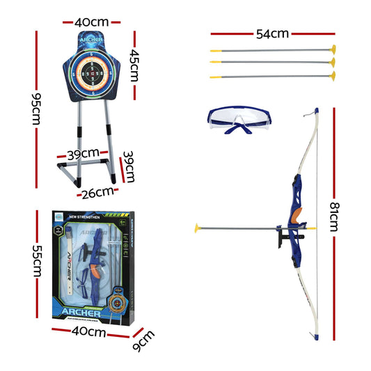 Alona.com.au Baby & Kids > Baby & Kid's Toys > Activity Toys Keezi Kids Bow and Arrow Set Toy Archery Standing Target Suction Cup Arrows Goggles