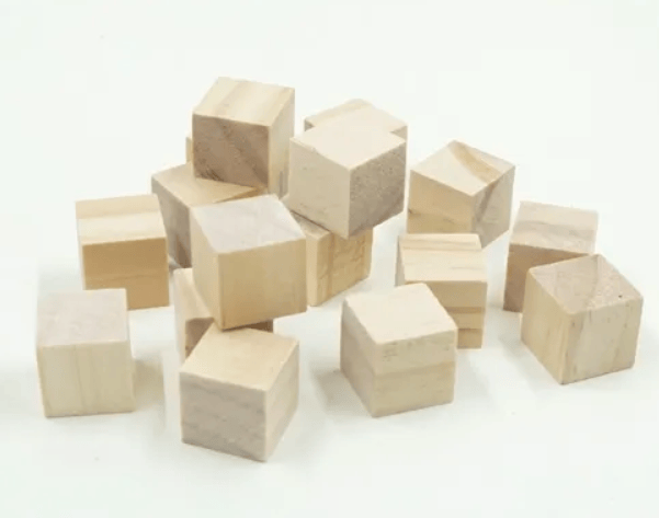 Alona.com.au Craft Blocks Wooden Cube 1.5cm Natural Wood Paint Block Building Stacking DIY