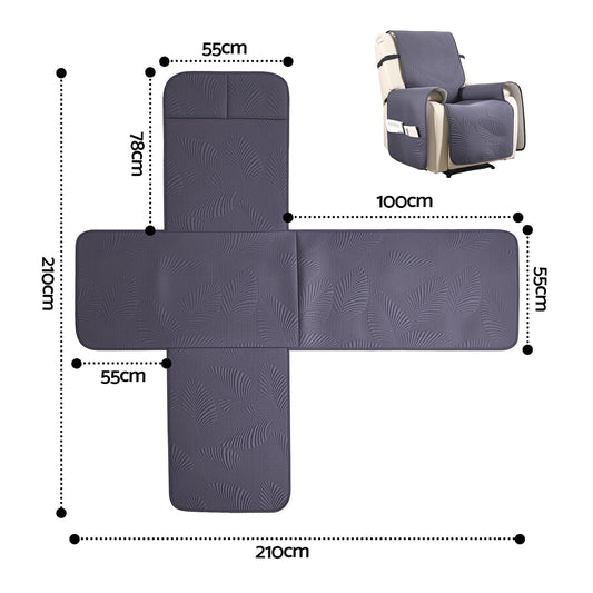 Alona.com.au Furniture > Bar Stools & Chairs > Arm Chairs & Recliners Artiss Quilted Recliner Chair Covers 100% Waterproof Recliner Slipcovers Grey