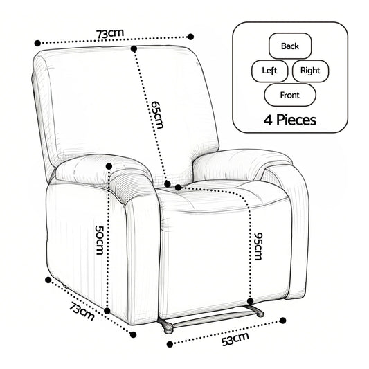 Alona.com.au Furniture > Bar Stools & Chairs > Arm Chairs & Recliners Artiss Stretch Kids Recliner Cover 4-Pieces Recliner Chair Slipcovers Printed Polyester