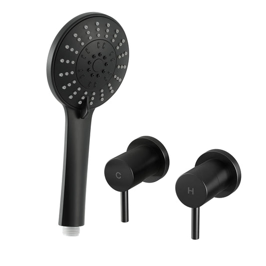 Alona.com.au Furniture > Bathroom > Shower Heads & Screens Cefito 4.5" Handheld Shower Head Round with Wall Twin Swivel Bathroom Tap