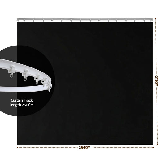 Alona.com.au Furniture > Bedroom > Room Dividers Artiss Room Divider Curtain Ceiling Mounted Track Sets Flexible Black
