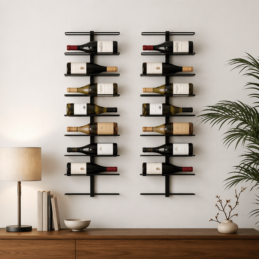 Alona.com.au Furniture > Dining > Wine Racks Artiss Wall Mounted Wine Rack Holder Black Metal - Set of 2 (18-Bottle Capacity)