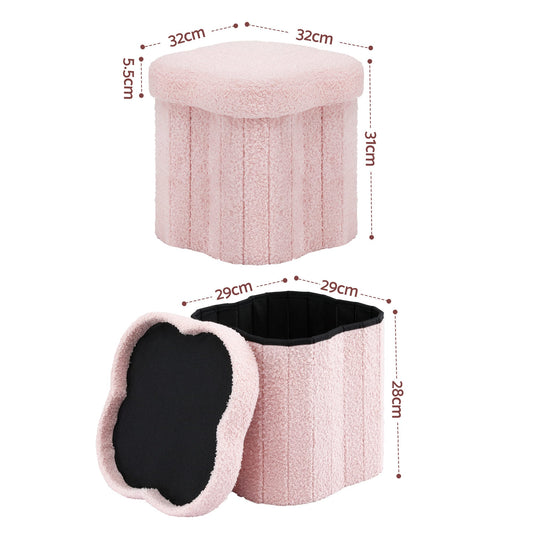 Alona.com.au Furniture > Living Room > Ottomans & Footstools Artiss Storage Ottoman Foot Stool Foldable Pink