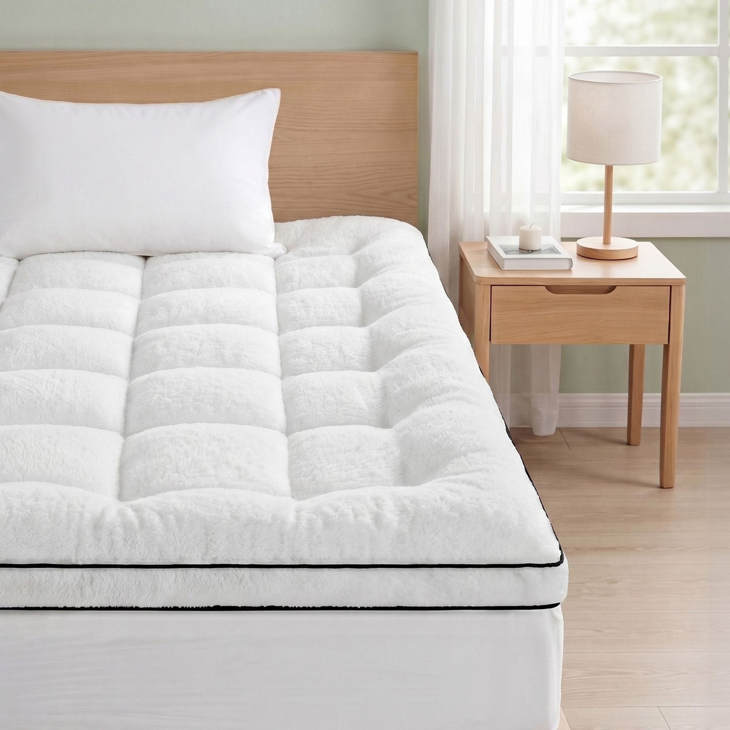 Alona.com.au Furniture > Mattresses > Mattress Toppers Giselle Bedding King Single Mattress Topper 5cm Coral Fleece