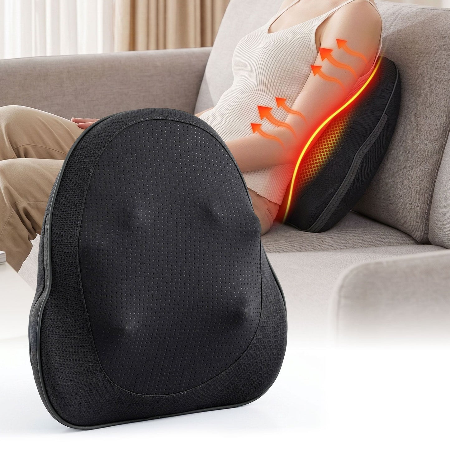 Alona.com.au Health & Beauty > Massage & Relaxation > Massagers Livemor Back Massager with Heat, Cordless Electric Neck & Shoulder Massager Pillow, 3-Speed Deep Tissue Kneading for Lumbar, Thigh & Calf, Portable Muscle Relief for Home & Office Use