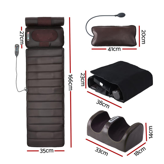 Alona.com.au Health & Beauty > Massage & Relaxation > Massagers Livemor Massage Mat Kneading Neck Foot Massager Heated Vibration Airbag Mattress