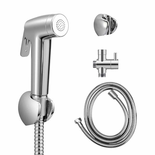 Alona.com.au Home & Garden > Bathroom Accessories > Toilet & Bidet Accessories Cefito Handheld Bidet Sprayer for Toilet 1.5m Stainless Steel Hose Jet Spray for Feminine Wash Cloth Diaper Pet Bath Adjustable Pressure Bidet Attachment with G1/2 Valve Silver