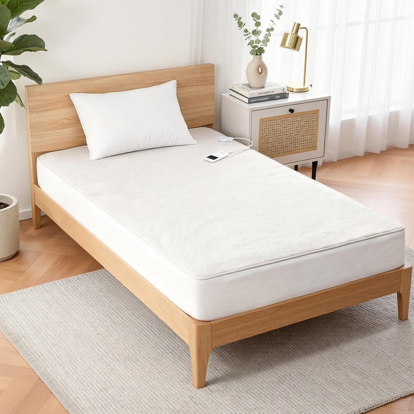 Alona.com.au Home & Garden > Bedding > Blankets & Throws Giselle Electric Blanket LED Remote Sherpa Fleece Underlay Fully Fitted Machine Washable King Single