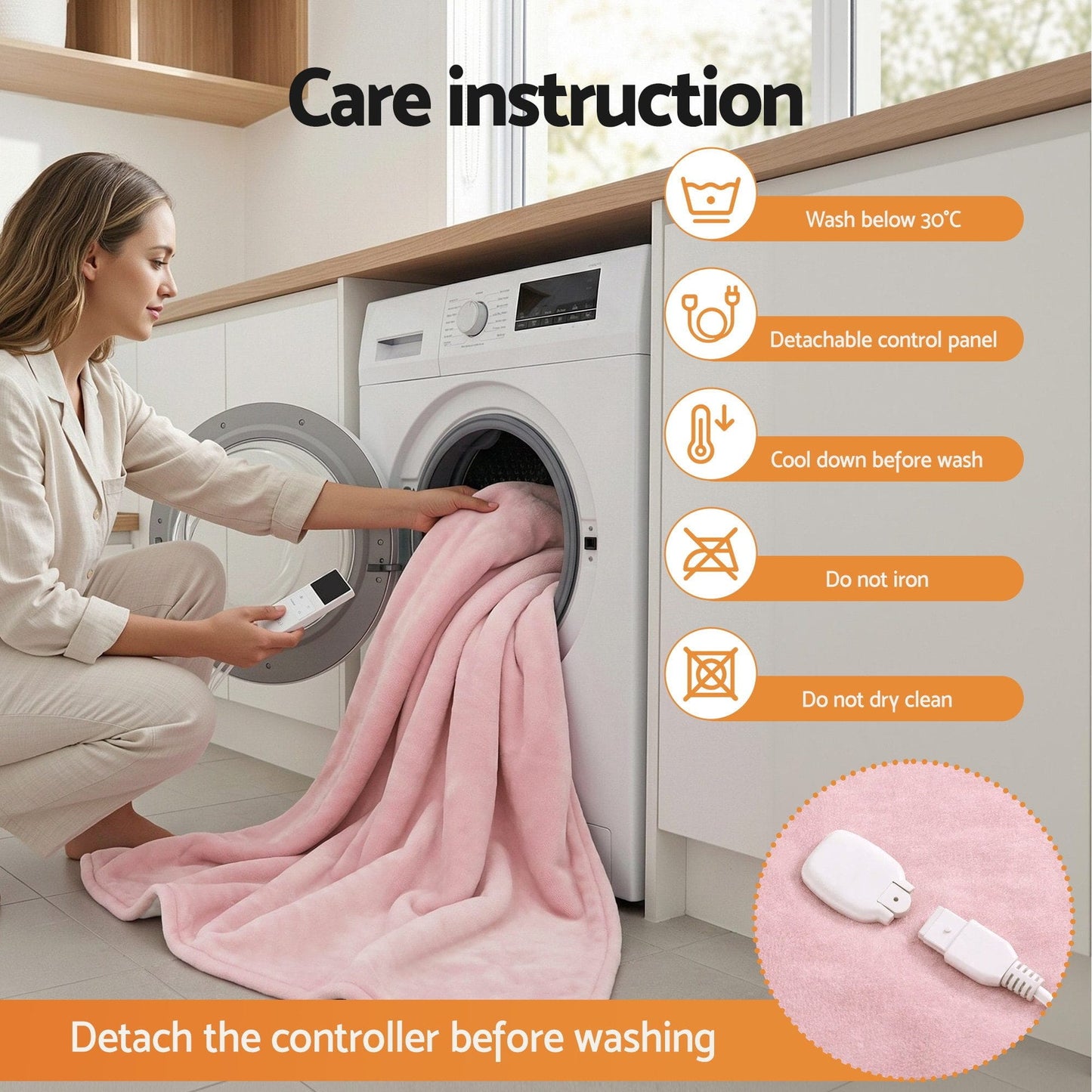 Alona.com.au Home & Garden > Bedding > Blankets & Throws Giselle Electric Throw Rug Dual Side Fleece Flannel Heated Blanket Pink