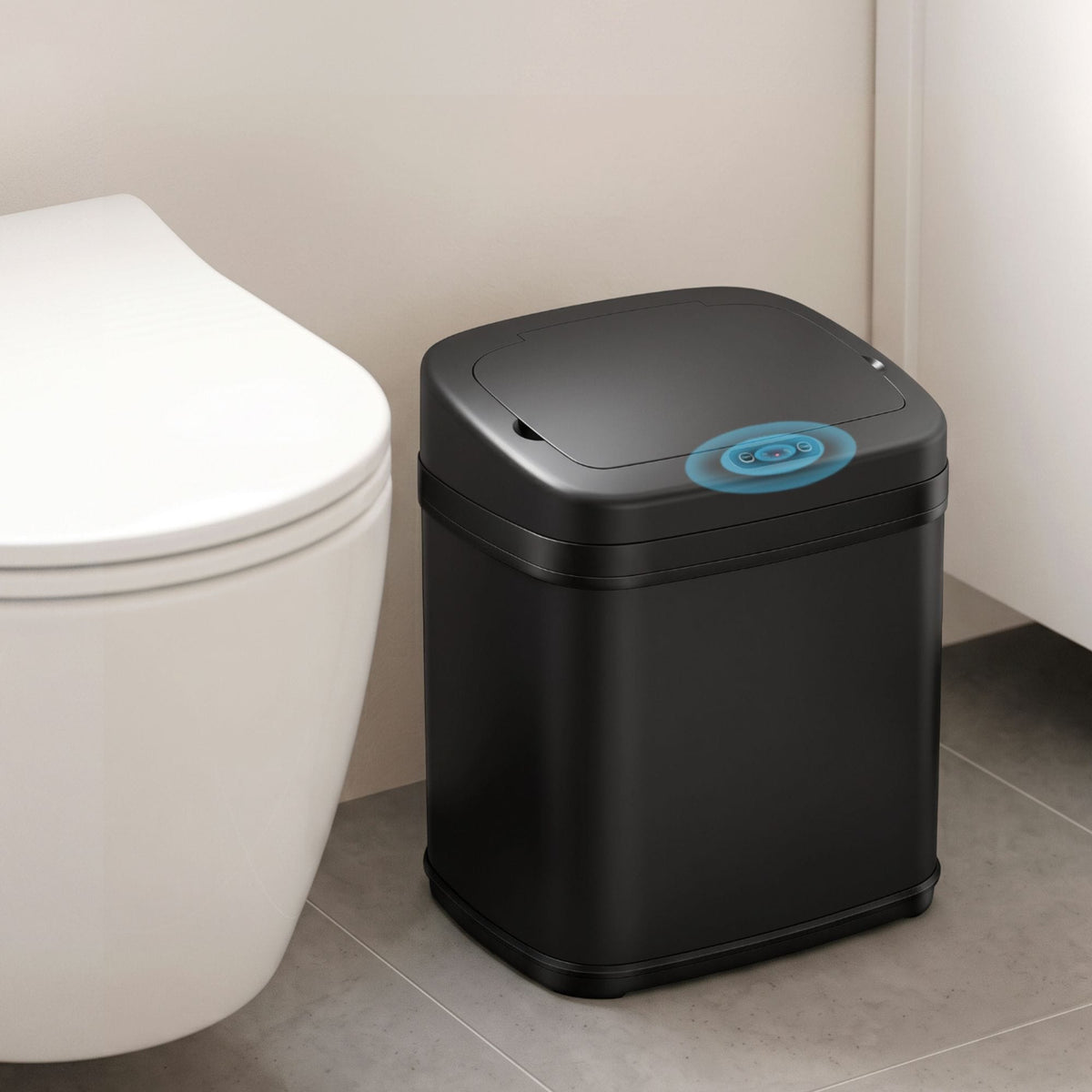 Alona.com.au Home & Garden > Kitchen Bins > Automatic Bins Devanti 15L Motion Sensor Bin Touchless Bins Soft-Close Rubbish Trash Can Black