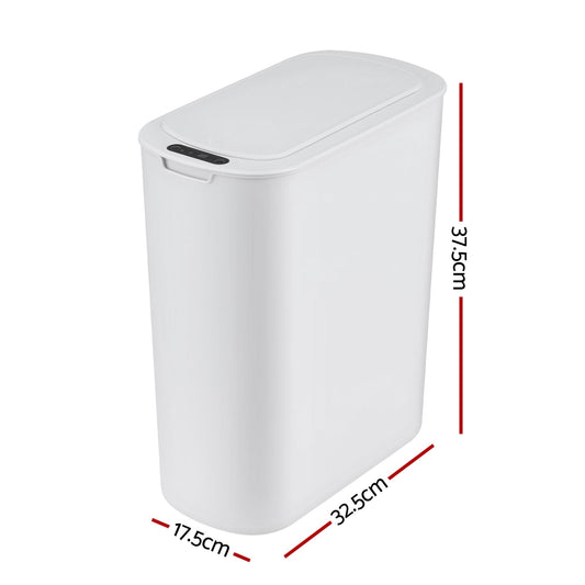 Alona.com.au Home & Garden > Kitchen Bins > Automatic Bins Devanti Automatic Trash Bin with Lid 21L Motion Sensor Kitchen Bin Touchless Garbage Can Plastic Slim Rubbish Bin with Liner Holder for Kitchen, Home, Office, White
