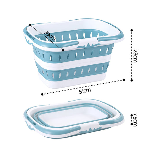 Alona.com.au Home & Garden > Laundry & Cleaning > Laundry Baskets Artiss Laundry Basket Hamper Large Foldable Washing Clothes Storage Organiser Blue